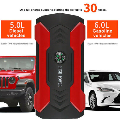 Car Battery Jump Starter Portable, 99800mAh Battery Charger for car, High Power Jumper Cables for Auto, Multi-Function Emergency Jump Box with 4 USB Ports and LED Flashlight