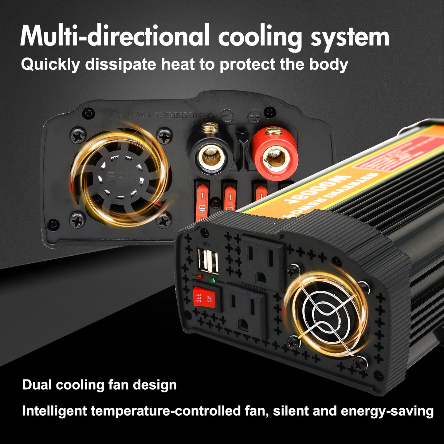 Power Inverter, 16000W Inverter DC12V To 110V AC Car Power Inverter With 2 USB Port, LCD Screen Display,Truck/ Boat/RV/Car Inverter, Used FOR Camping/Road Trips/Outdoor Work