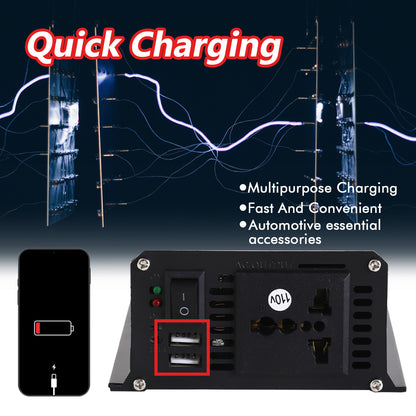 12V 800-Watt Continuous 3000-Watt Surge Power Inverter for Car