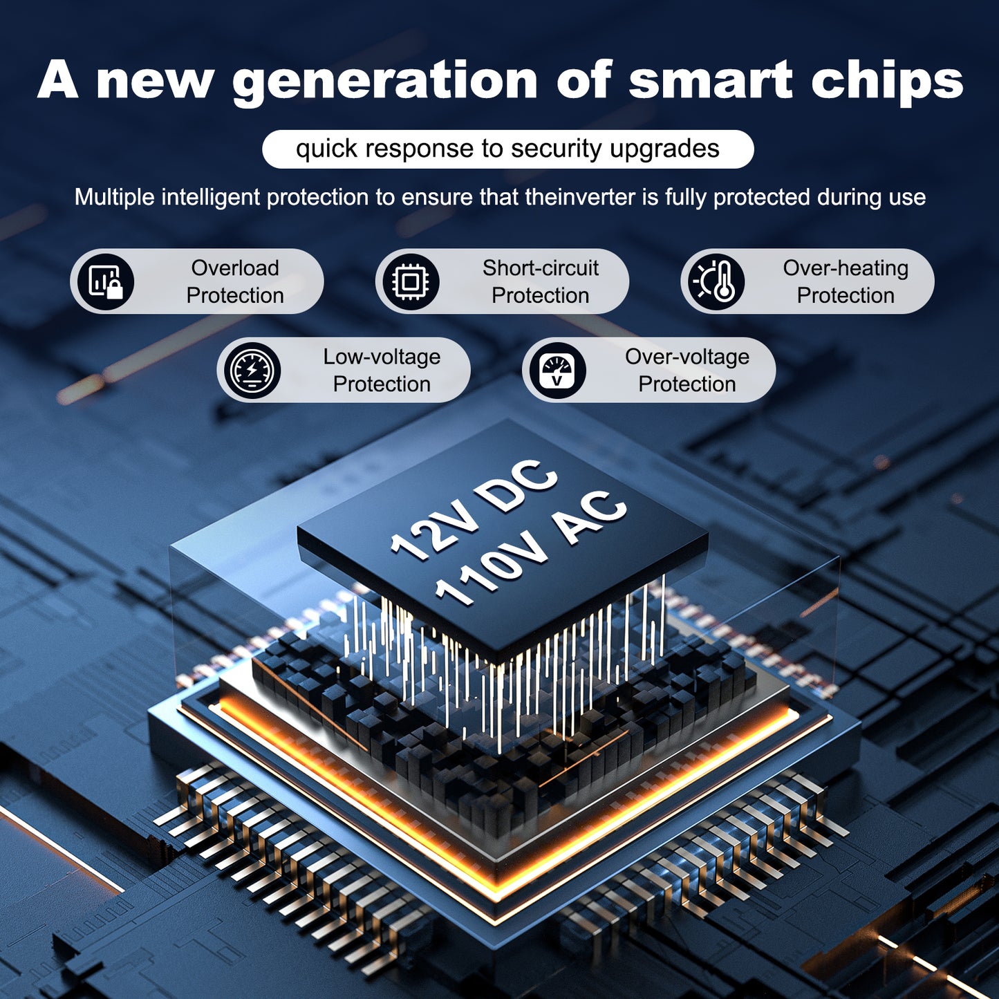 6000W Car Power Inverter DC 12V To 110V AC with Dual Outlets and USB Charger, High-Capacity Power Converter for Vehicles Trucks Camping and Outdoor Use, Solar Converter LCD Display