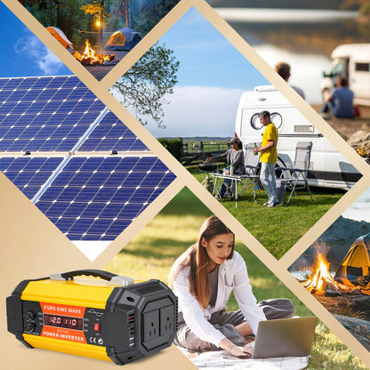 Baokaler 5000W Pure Sine Wave Power Inverter 12V DC to 110V AC Car Inverter, Portable with LCD Display, Multiple AC & USB Charging Ports for Trucks, Vans, RVs & Camping