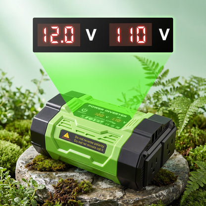 Baokaler 600W 12V DC to 110V AC Car Power Inverter, Modified Sine Wave Inverter with Multi‑Port Charging Design, LCD Display Included for Home, Outdoor, RV and Camping