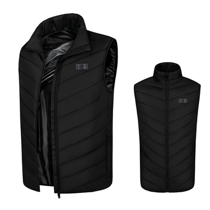Heated Vest with 17 Heating Areas, Multifunctional Lightweight Heating Vest for Women with 3-Level Temperature Control, L Size, Black
