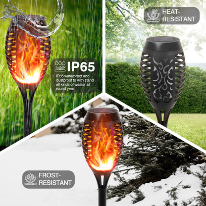 Flickering Flame Solar Lights Outdoor, 4 Pack Solar Torch Lights for Outside, Solar Garden Stake Lights LED Waterproof for Outdoor Decor Yard Patio Pathway Landscape Christma H-alloween