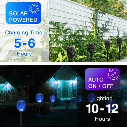BAOKALEr Solar Blue LED Landscape and Walkway Light (8 Pack)