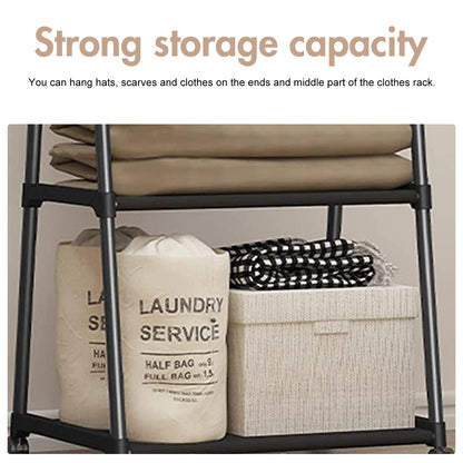 Clothes rack 2 Tier, Triangle Garment rack, Clothes Organizer on Wheels, Portable Garment Laundry Coat rack, Closet rack for Hanging Clothes, Clothes Hanging rack for Home Office Dorm Black