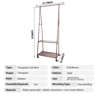 BAOKALEr Durable Clothes rack Clothing Storage, Brown