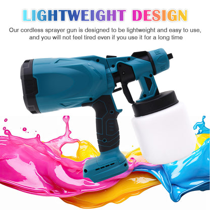 CATGOOD Cordless Paint Sprayer, 600W Electric Paint Sprayer Gun with 2PCS 2000mAh Batteries and 800ml Container