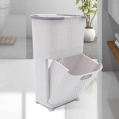 Magichomestore 3 Tier Rolling Laundry Removable Hamper Cart with Wheels, White