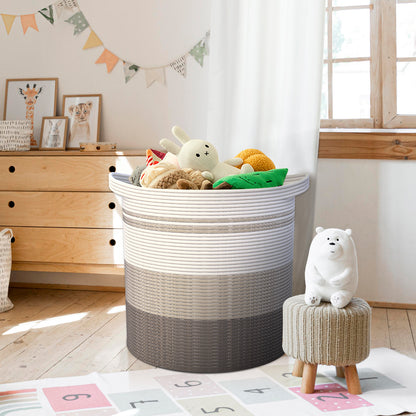83L Extra Large 20x18 Inches Decorative Woven Cotton Rope Basket, Tall Laundry Basket Hamper, Blanket Basket for Living Room, Round Storage Baskets for Pillows, Towels