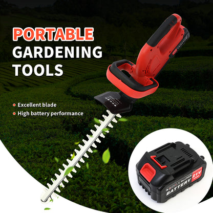Baokaler 550W 21V Cordless Electric Hedge Trimmer with 3.0Ah Battery and Charger, for Shrub and Bush Cutting and Trimming