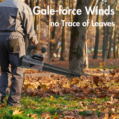 Brushless Leaf Blower Cordless, 374CFM/180MPH & 2 Speed Levels, Electric Cordless Leaf Blower with 2X4.0Ah Battery Powered, Blowers for Lawn Care Snow Leaves Blowing