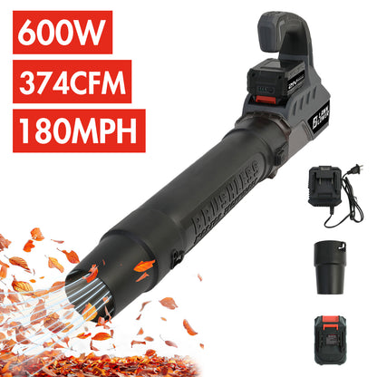 Brushless Leaf Blower Cordless, 374CFM/180MPH & 2 Speed Levels, Electric Cordless Leaf Blower with 2X4.0Ah Battery Powered, Blowers for Lawn Care Snow Leaves Blowing