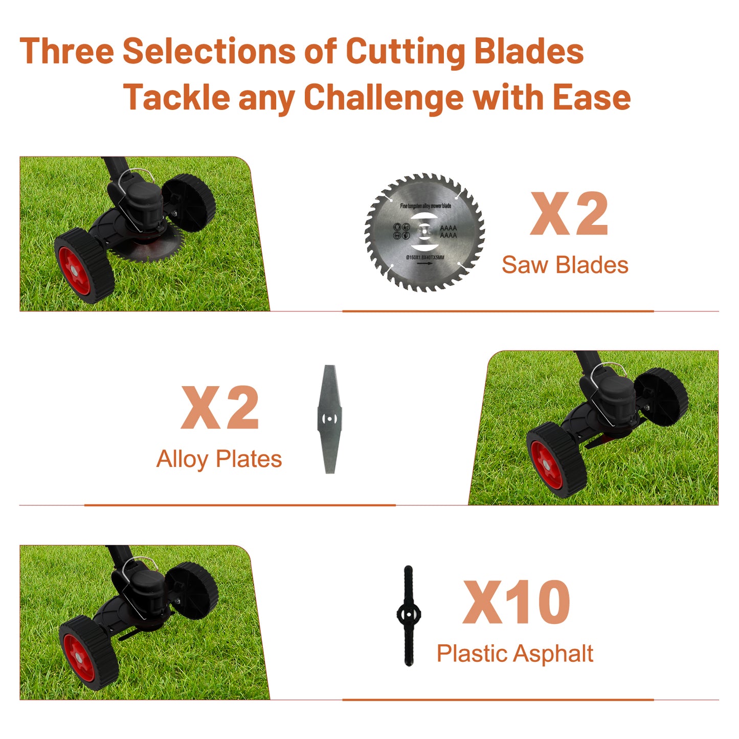 24V 4000mAh Battery Powered Weed Wacker Cordless Electric Weed Eater 650W Grass Trimmer Brush Cutter with Wheels Battery Operated Weed Trimmer Grass Cutting Machine, Black