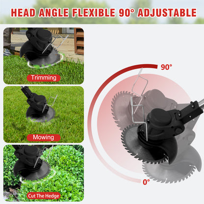 Electric?Grass?Trimmer?24V-2?Batteries?2000mAh-Cordless?Weed?Eater?for?Lawn?Care?&?Garden?Maintenance?(Black)