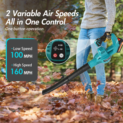Cordless Leaf Blower, 160MPH 20V Handheld Electric Leaf Blowers with Battery, Lightweight Battery Powered Leaf Blower