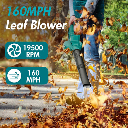 Cordless Leaf Blower, 160MPH 20V Handheld Electric Leaf Blowers with Battery, Lightweight Battery Powered Leaf Blower
