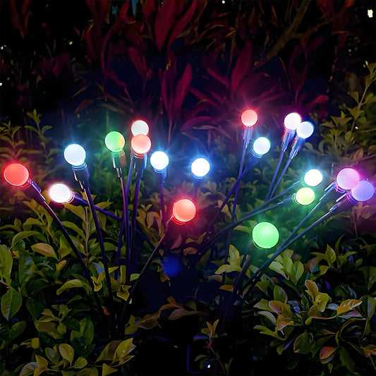 4PK Solar Garden Lights, Firefly Swaying Lighting for Yard Christmas Decoration, Multiple Colors