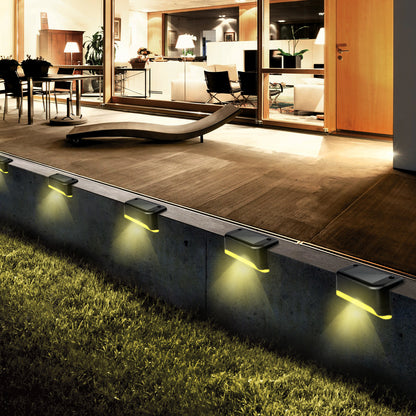 16 Pack Solar Deck Lights Outdoor, Solar Step Lights Waterproof LED Solar Lights for Outdoor Stairs Step Fence Yard Patio Pathway Christmas Decoration Lights(Black-Warm White)
