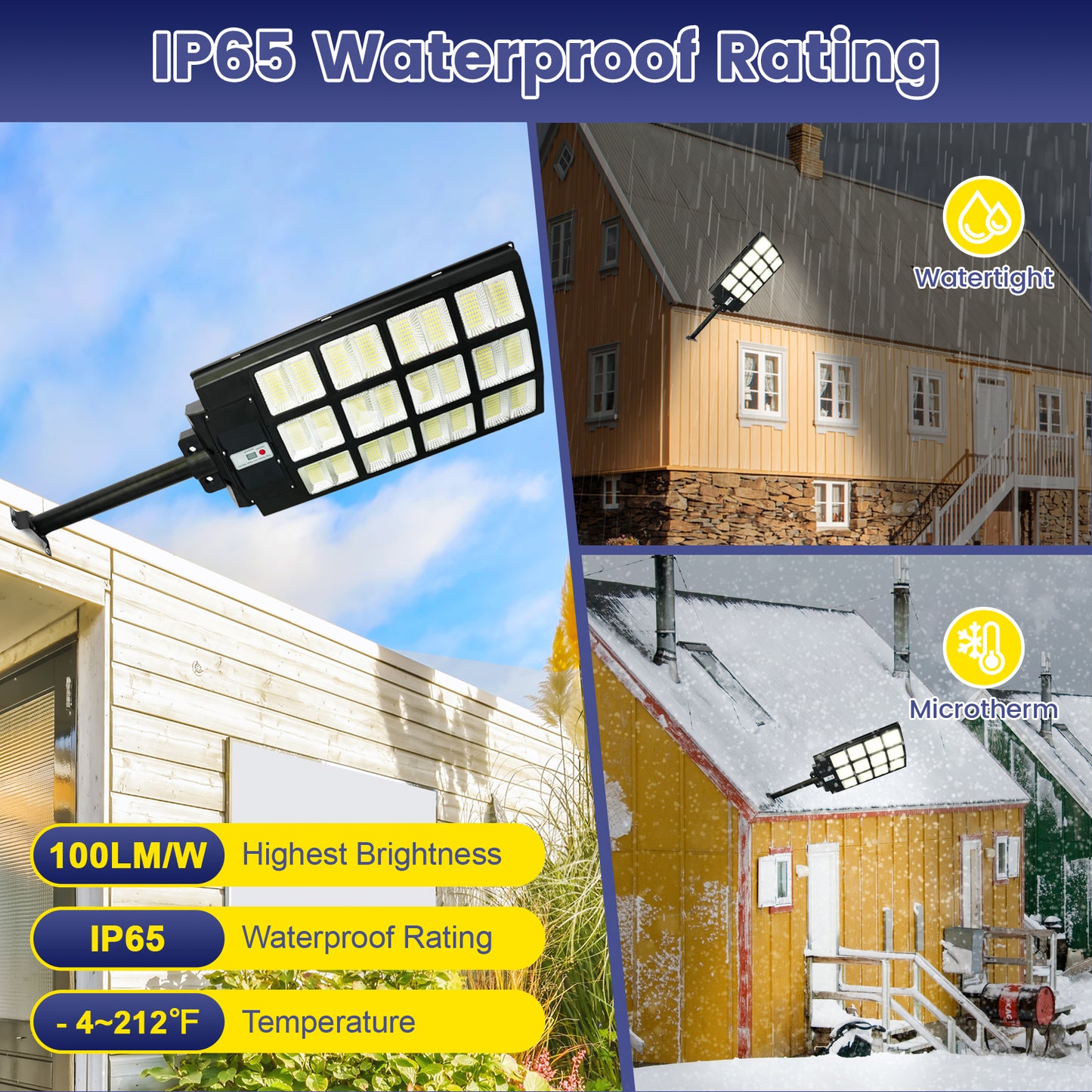 2PCS Solar Street Light Outdoor 5000W- LED Solar Courtyard Light, 500,000 LM Large Size Super Bright, Dusk to Dawn Parking Lot Light with Motion Sensor