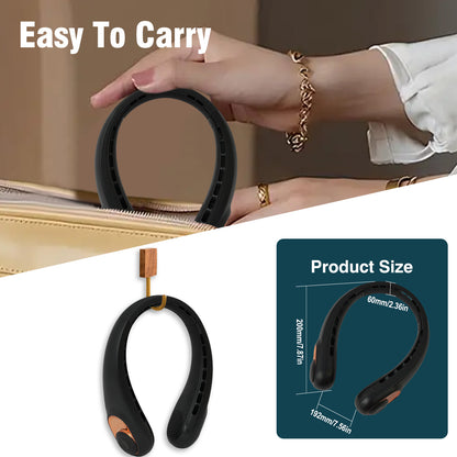 BAOKALER Neck Fan, Portable Personal Fan with 4000mAh USB-C Fast Charge, 360¡ã Cooling Hands-Free Fan, Ultra-Quiet Wearable Neck Cooler Perfect for Indoor/Outdoor Black (2 Pack)