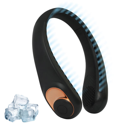 BAOKALER Neck Fan, Portable Personal Fan with 4000mAh USB-C Fast Charge, 360¡ã Cooling Hands-Free Fan, Ultra-Quiet Wearable Neck Cooler Perfect for Indoor/Outdoor Black (2 Pack)