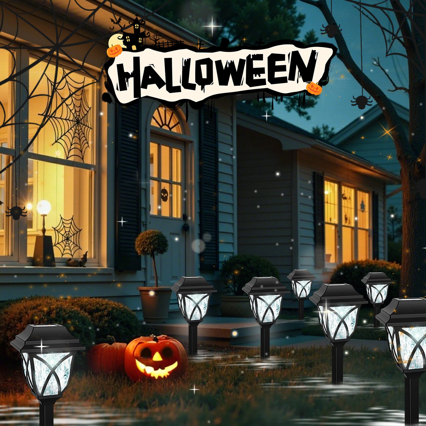 8 Pack Solar Lights Outdoor Waterproof for Garden Pathway Patio Yard Lawn Walkway Decorative Landscape Lighting, White