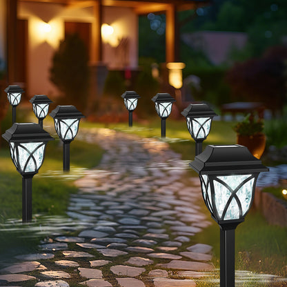 8 Pack Solar Lights Outdoor Waterproof for Garden Pathway Patio Yard Lawn Walkway Decorative Landscape Lighting, White