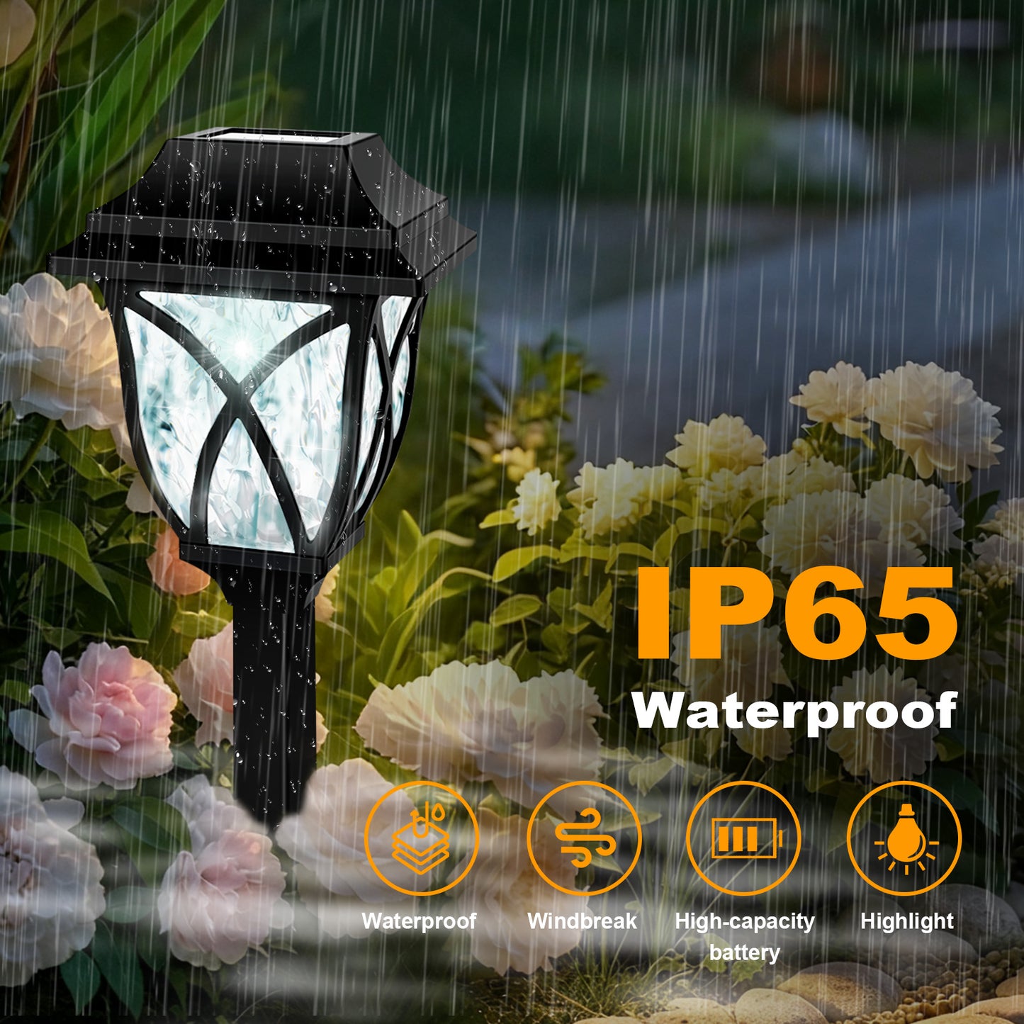 8 Pack Solar Lights Outdoor Waterproof for Garden Pathway Patio Yard Lawn Walkway Decorative Landscape Lighting, White