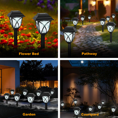 8 Pack Solar Lights Outdoor Waterproof for Garden Pathway Patio Yard Lawn Walkway Decorative Landscape Lighting, White
