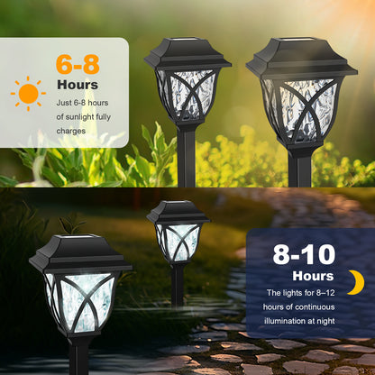 8 Pack Solar Lights Outdoor Waterproof for Garden Pathway Patio Yard Lawn Walkway Decorative Landscape Lighting, White