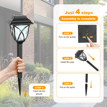 8 Pack Solar Lights Outdoor Waterproof for Garden Pathway Patio Yard Lawn Walkway Decorative Landscape Lighting, White