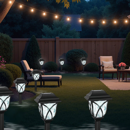 8 Pack Solar Lights Outdoor Waterproof for Garden Pathway Patio Yard Lawn Walkway Decorative Landscape Lighting, White