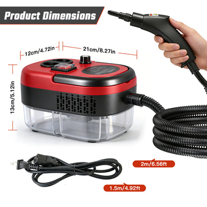 RICAN Steam Cleaner, 2500W High-Pressure Handheld Steamer with 221 deg F Fast Heating, 1200ML Tank & 20 Accessories for Kitchen Bathroom Car Detailing, Red