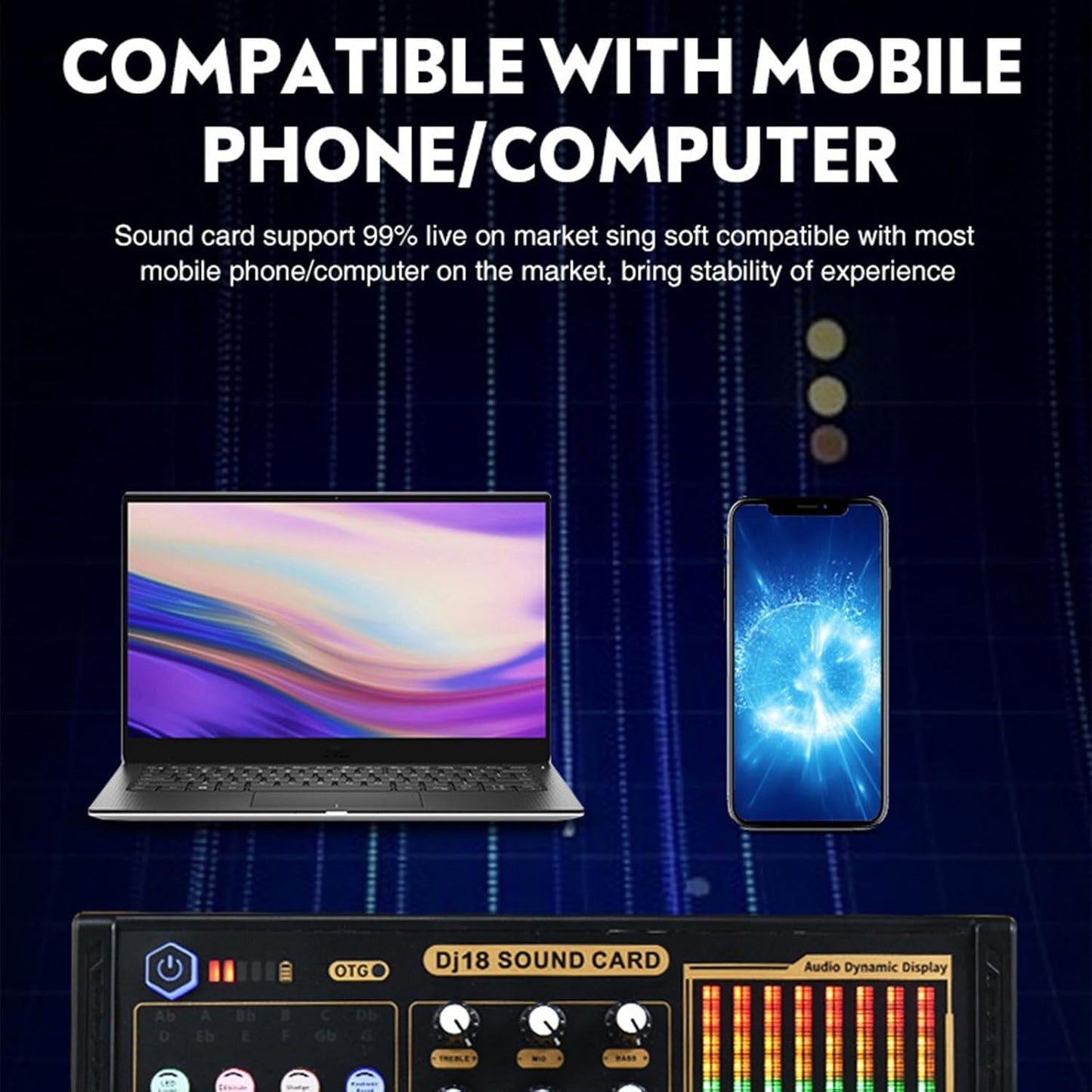 Podcast Equipment Bundle, Recording Studio Package Perfect for Recording, Broadcasting, Live Streaming, DJ18 Voice Changer with WXH1000 Microphone