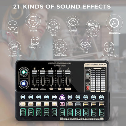 Podcast Equipment Bundle, Recording Studio Package Perfect for Recording, Broadcasting, Live Streaming, V10XPRO Voice Changer with Pro BM-800 Microphone