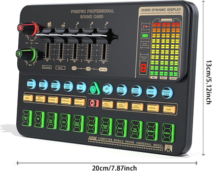 Podcast Equipment Bundle, Recording Studio Package Perfect for Recording, Broadcasting, Live Streaming, V10XPRO Voice Changer with Pro BM-800 Microphone