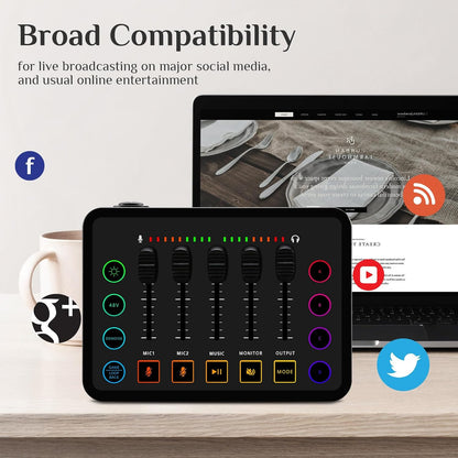 Podcast Equipment Bundle, Recording Studio Package Perfect for Recording, Broadcasting, Live Streaming, F9 Voice Changer