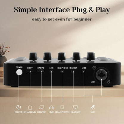 Podcast Equipment Bundle, Recording Studio Package Perfect for Recording, Broadcasting, Live Streaming, F9 Voice Changer