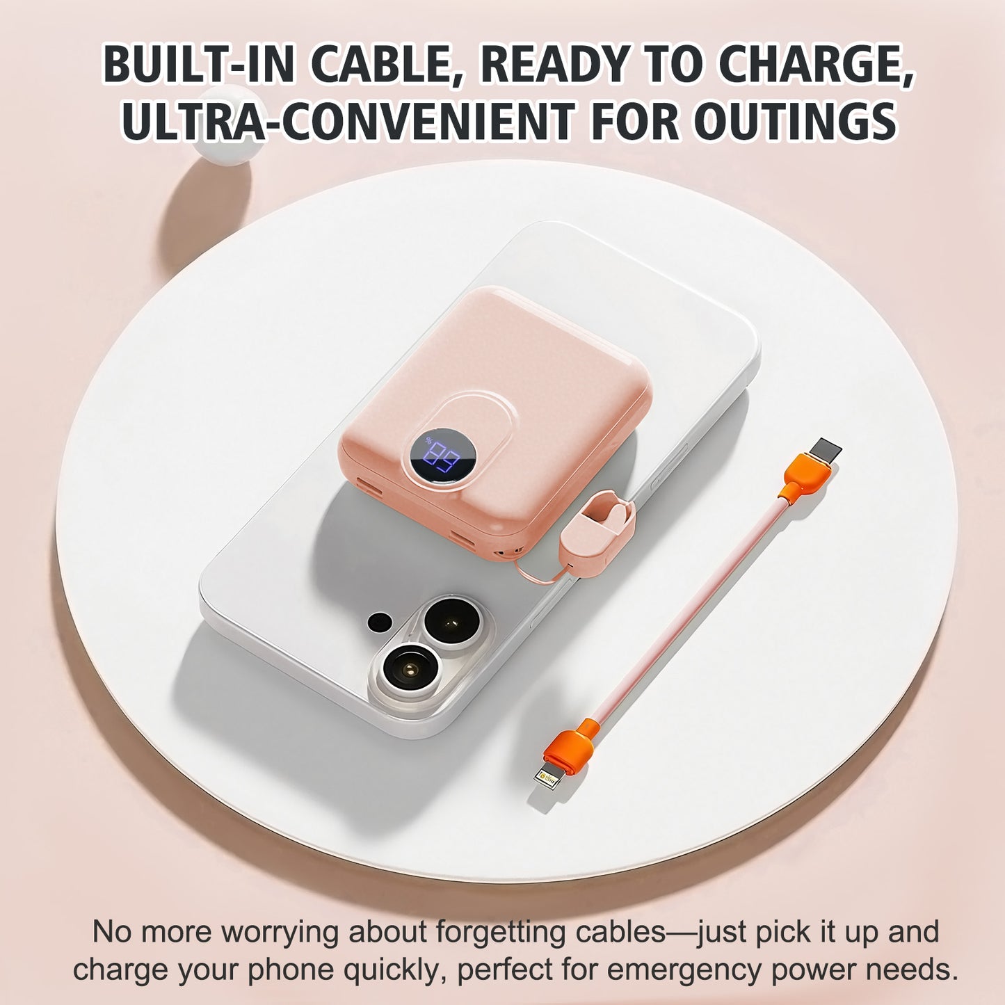 Baokaler Portable Charger, Smallest 22.5W 10000mAh USB C in & Out Power Bank Fast Charging, Phone Battery Pack Compatible with iPhone 17 16 15 14 Pro Samsung S24 Google iPad etc(Pink-2PK)