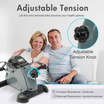 Baokaler Under Desk Exercise Bike, Foot Pedal Exerciser, Portable Under Desk Pedal Stepper with Digital Display, Mini Leg Exerciser for Home