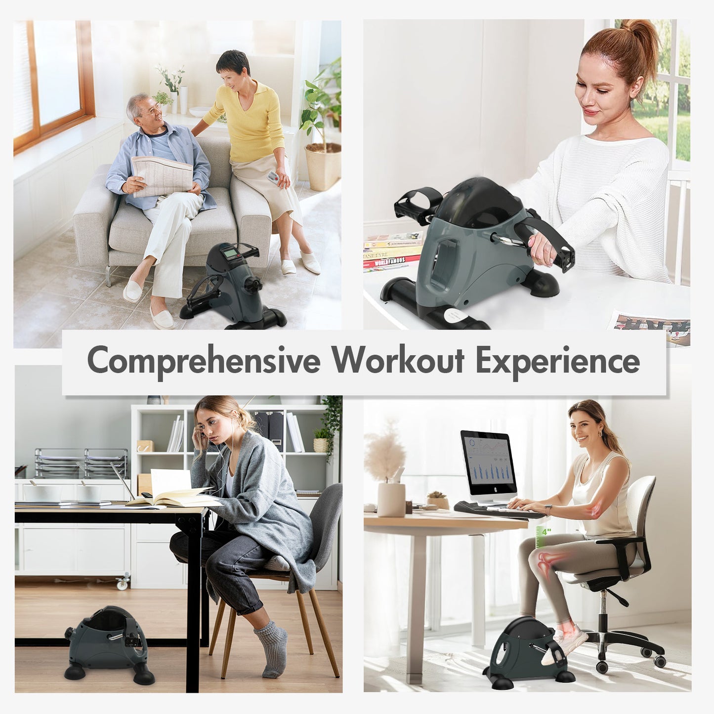 Mini Exercise Bike, Portable Mini Cycle Exercise Bike with Digital Display, Under Desk Bike Pedal Exerciser Stepper for Home Office Senior