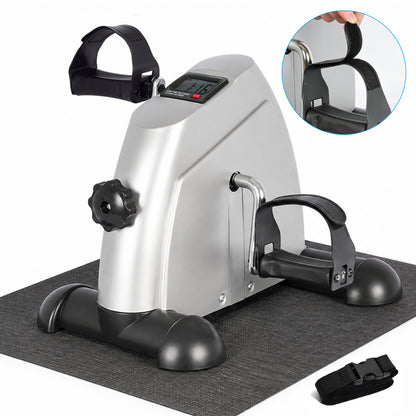 Mini Exercise Bike, Under Desk Bike Pedal Exerciser, Peddler Exerciser, Portable Foot Cycle Arm & Leg Peddler Machine with LCD Screen Displays