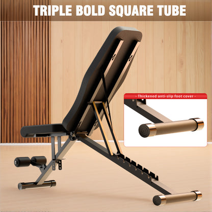 Weight Bench, Foldable 8-in-1 Workout Bench for Full Body Exercise, 1000lb Max Load, Adjustable Fitness Bench for Home Gym Strength Training