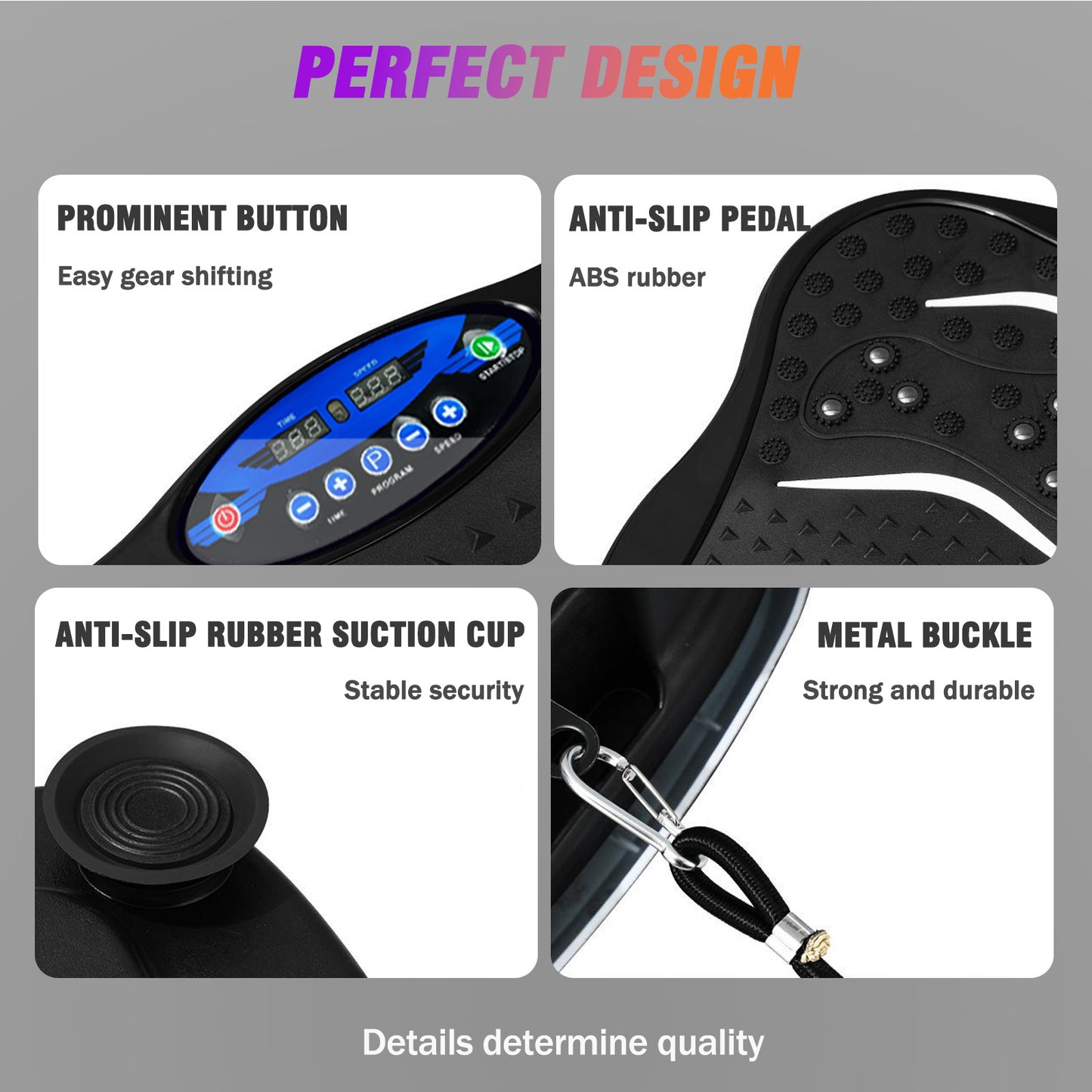 Vibration Plate for Exercise Fitness Platform Exercise Machine Vibrating Lymphatic Drainage Shaking Full Body Shaker Workout Vibrate Stand Shake Board for Weight Loss Fat Burner
