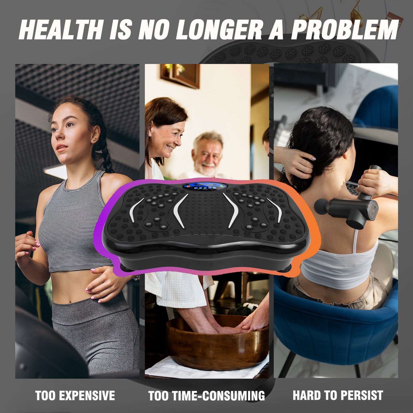 Vibration Plate for Exercise Fitness Platform Exercise Machine Vibrating Lymphatic Drainage Shaking Full Body Shaker Workout Vibrate Stand Shake Board for Weight Loss Fat Burner