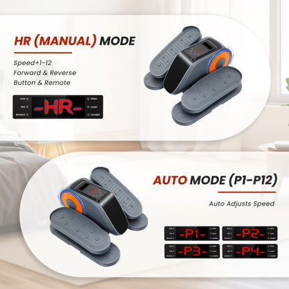 Under Desk Elliptical Machine, Quiet & Portable Leg Ellipse Exerciser with Remote Control & 12 Adjustable Speeds, Elliptical Exercise Machine with Dual Modes for Home Office Fitness