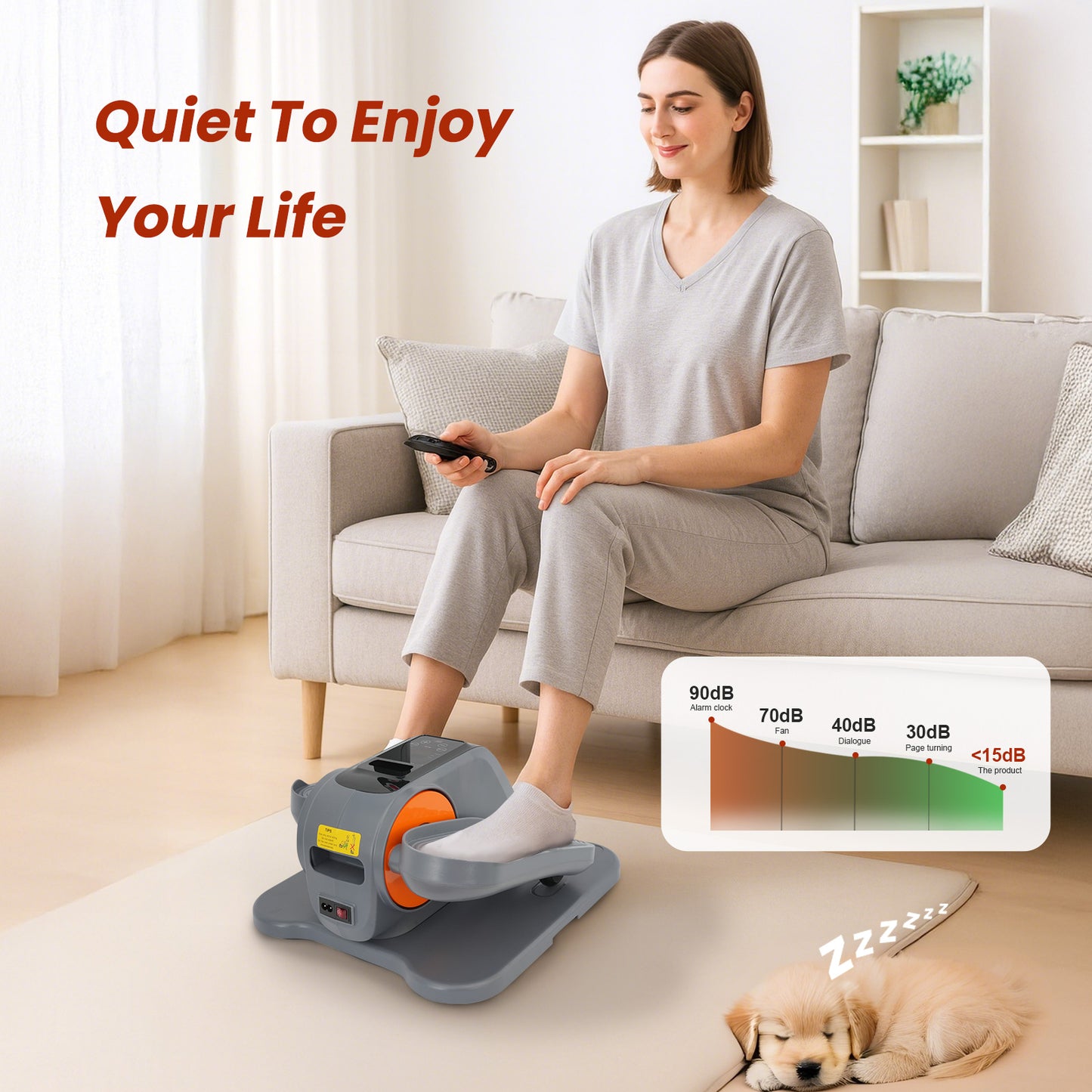 Under Desk Elliptical Machine, Quiet & Portable Leg Ellipse Exerciser with Remote Control & 12 Adjustable Speeds, Elliptical Exercise Machine with Dual Modes for Home Office Fitness