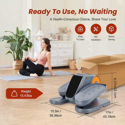 Under Desk Elliptical Machine, Quiet & Portable Leg Ellipse Exerciser with Remote Control & 12 Adjustable Speeds, Elliptical Exercise Machine with Dual Modes for Home Office Fitness
