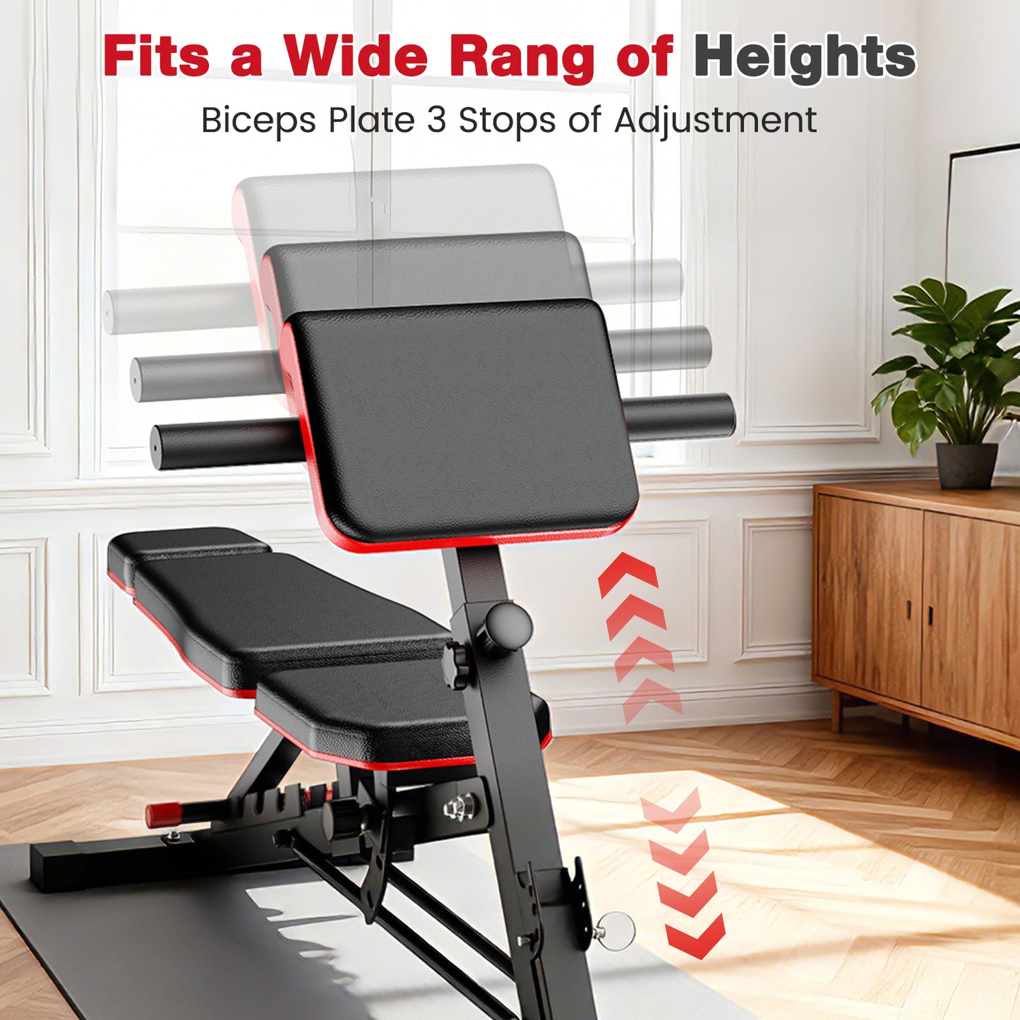 BAOKALER Weight Bench, 1000LBS Max Load, 8 in 1 Dumbbell Bench with Adjustable Seat Angles, Incline, Decline, and Flat Bench Roman Chair for Full Body Home Gym Workout